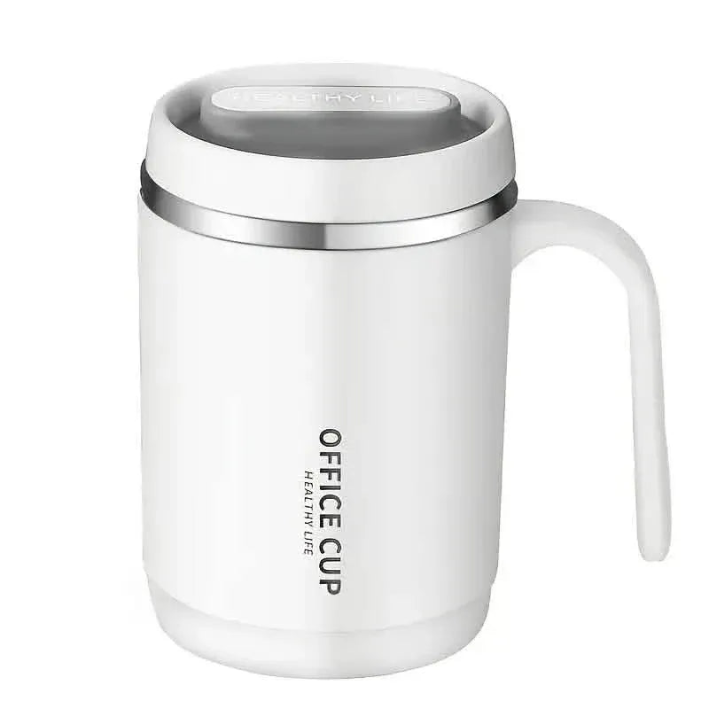 500ml Water Cup with Cover Sealing Silicone Ring Double-layer Leak-proof Drink Water Handle Stainless Coffee Insulated Cup - A-1 Thread Vault