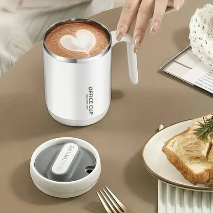 500ml Water Cup with Cover Sealing Silicone Ring Double-layer Leak-proof Drink Water Handle Stainless Coffee Insulated Cup - A-1 Thread Vault