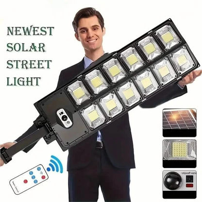 504-LED Ultra-Bright 6500K Solar Motion Sensor Street Light with Remote Control - A-1 Thread Vault