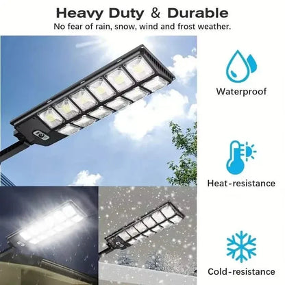 504-LED Ultra-Bright 6500K Solar Motion Sensor Street Light with Remote Control - A-1 Thread Vault