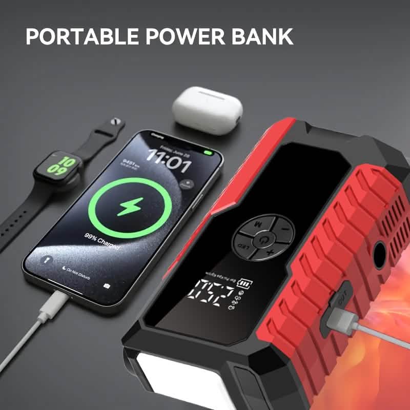Portable 12V Car Jump Starter, Battery Charger, Air Pump (LED Display) - A-1 Thread Vault
