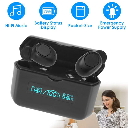 5.1 TWS Wireless Earphone with Charging Case IPX4 Waterproof Power Bank - A-1 Thread Vault