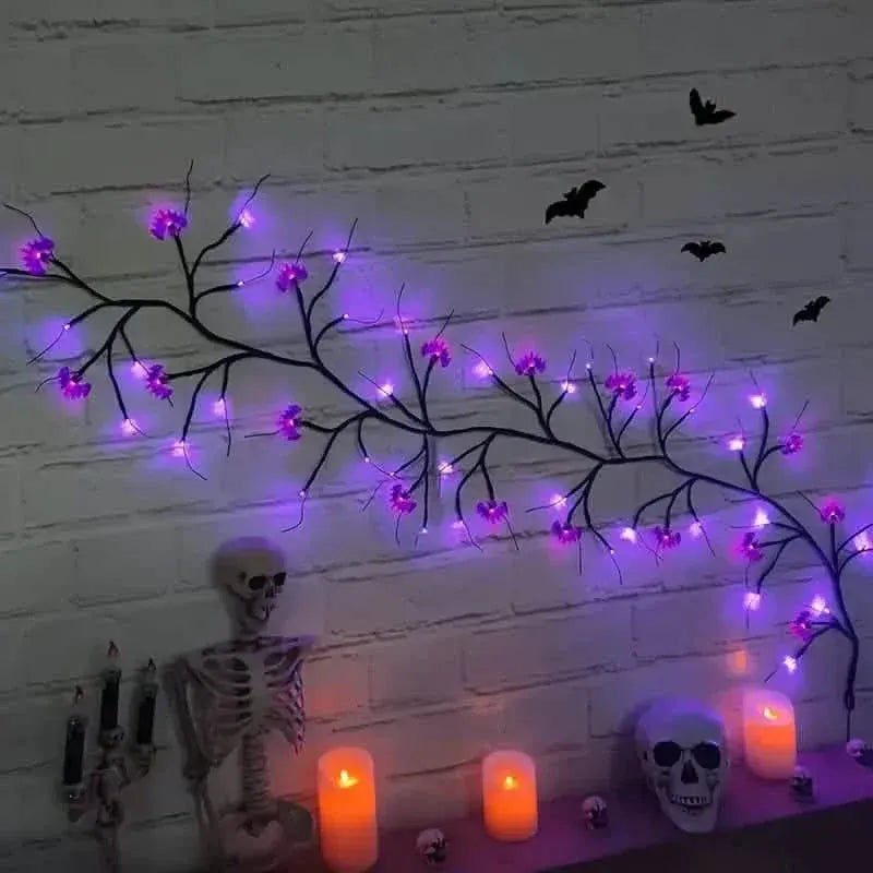 54LED Halloween Bat Decorative Branch String Lights, Wall-mounted Indoor Decorative String Lights - A-1 Thread Vault