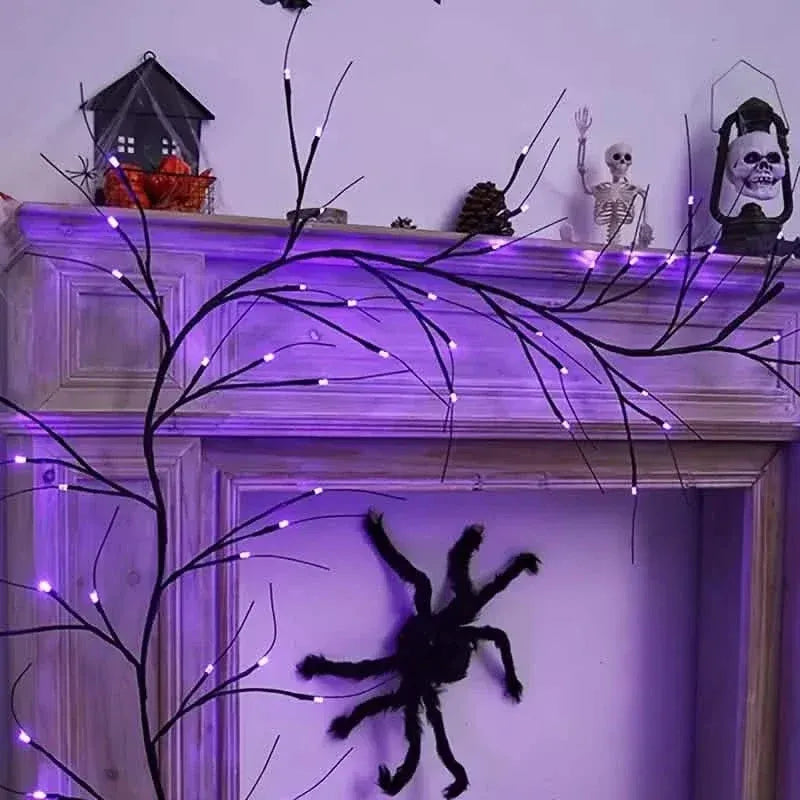 54LED Halloween Bat Decorative Branch String Lights, Wall-mounted Indoor Decorative String Lights - A-1 Thread Vault
