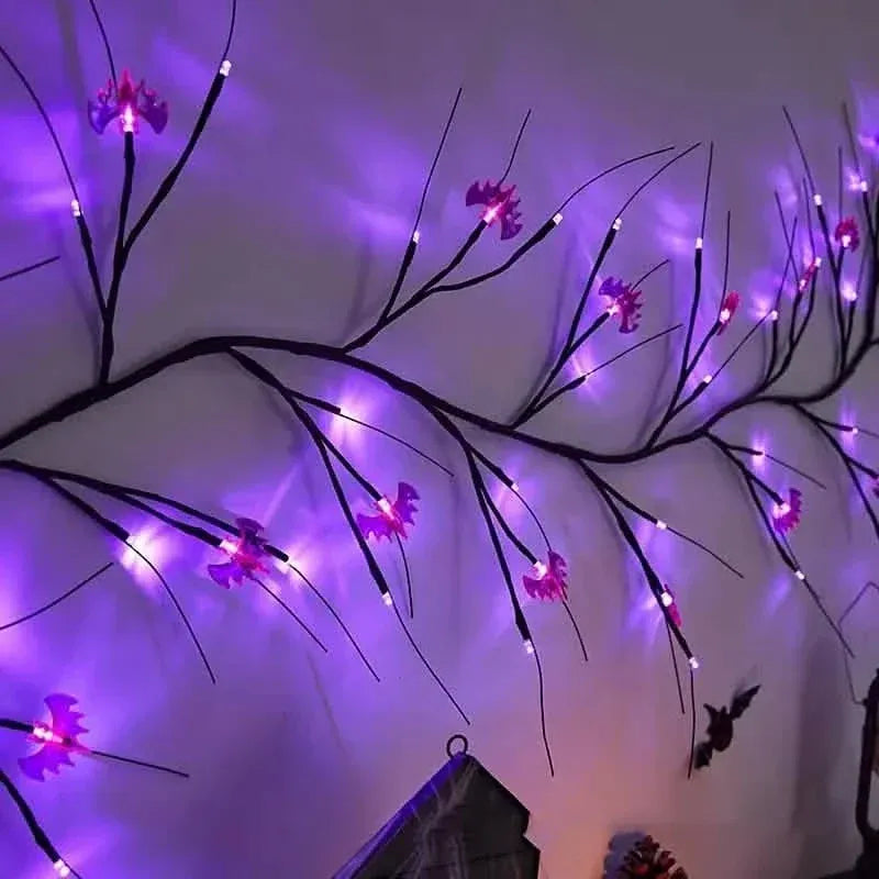 54LED Halloween Bat Decorative Branch String Lights, Wall-mounted Indoor Decorative String Lights - A-1 Thread Vault