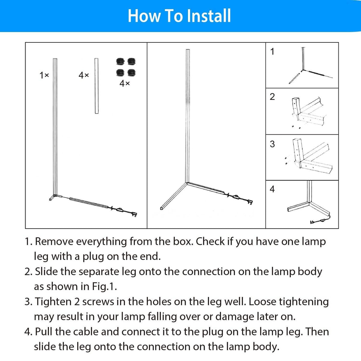 56" Floor LED Light Standing Lamp - A-1 Thread Vault