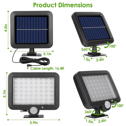 56 LEDs Outdoor Solar Security Flood Light - A-1 Thread Vault