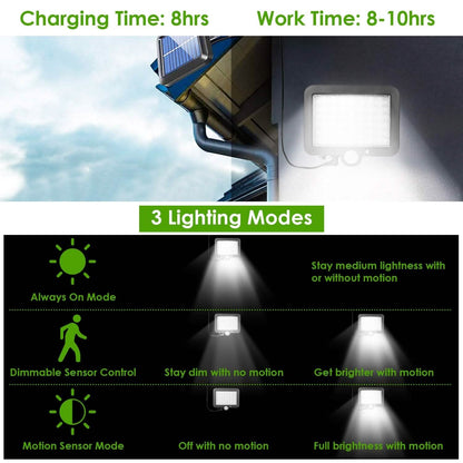 56 LEDs Outdoor Solar Security Flood Light - A-1 Thread Vault