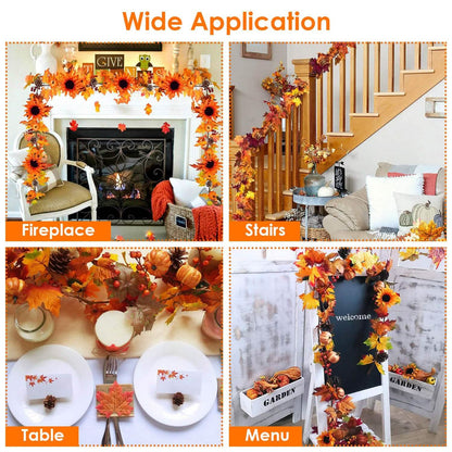 5.6ft Artificial Maple Leaf Garland Hanging Plant Vine - A-1 Thread Vault