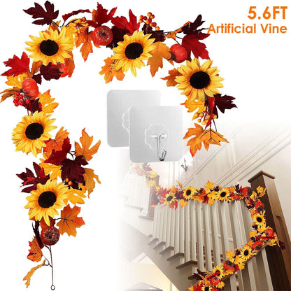 5.6ft Artificial Maple Leaf Garland Hanging Plant Vine - A-1 Thread Vault