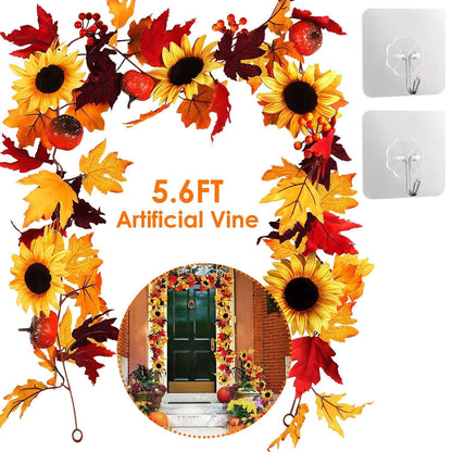 5.6ft Artificial Maple Leaf Garland Hanging Plant Vine - A-1 Thread Vault