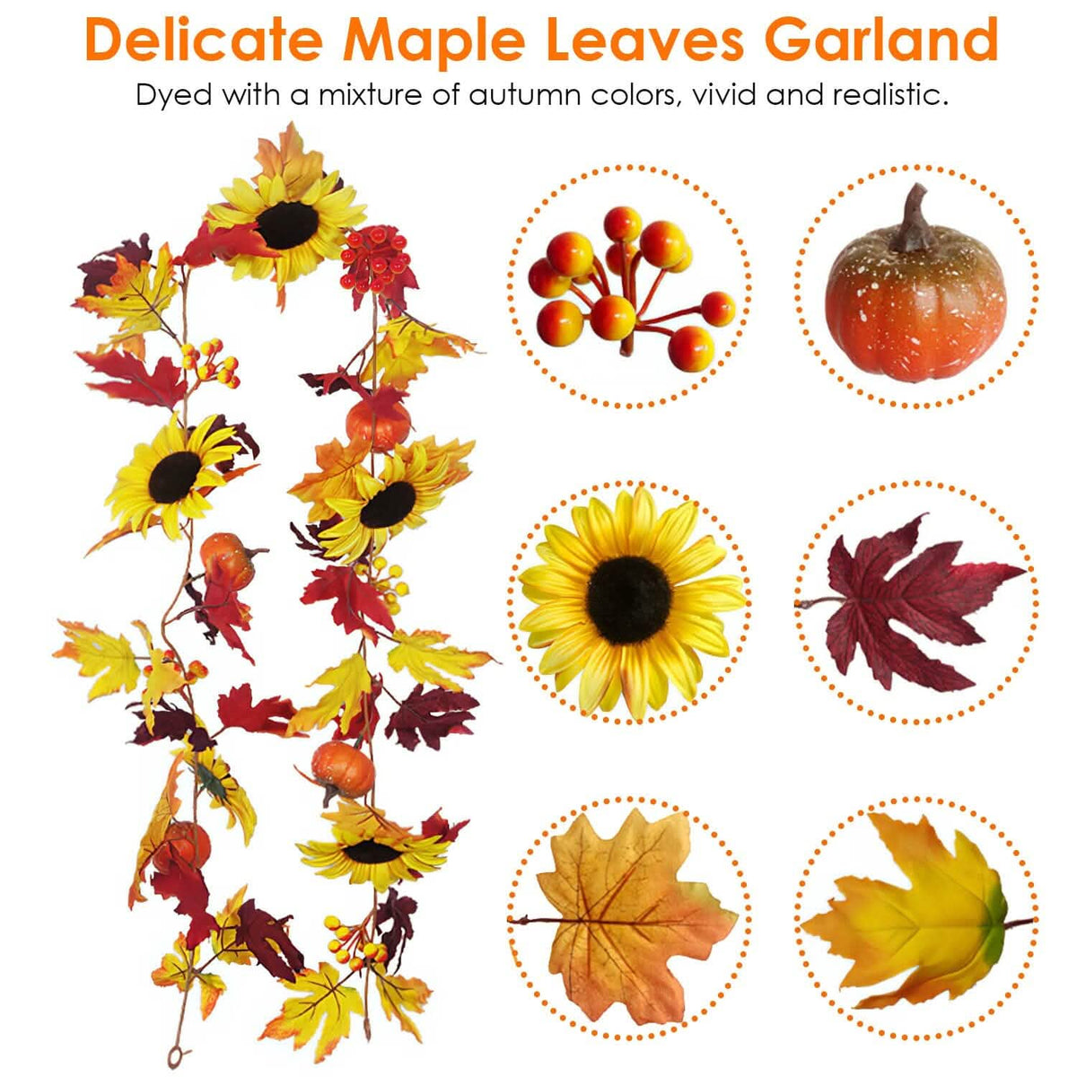 5.6ft Artificial Maple Leaf Garland Hanging Plant Vine - A-1 Thread Vault