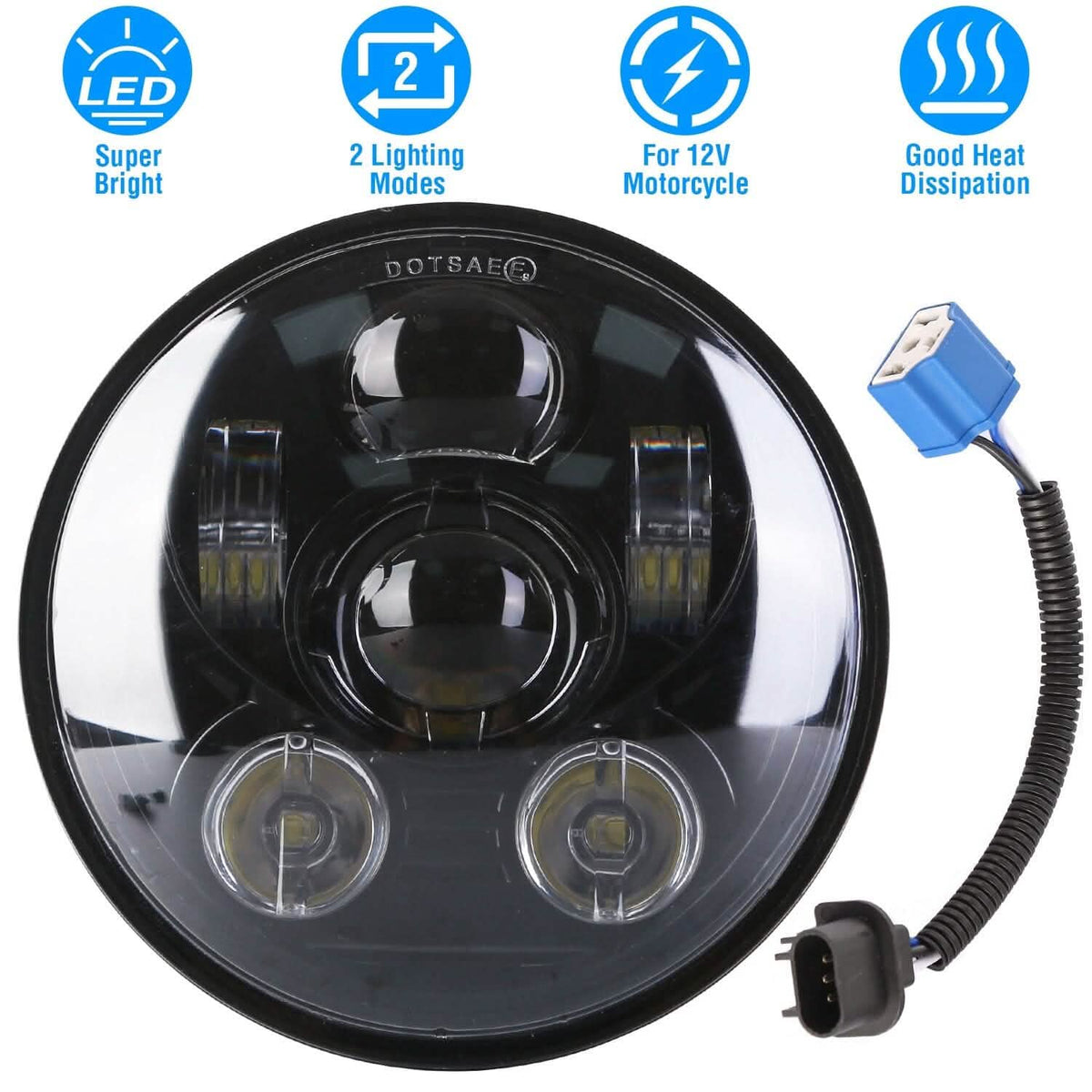 5.75-Inch LED Motorcycle Headlight - A-1 Thread Vault