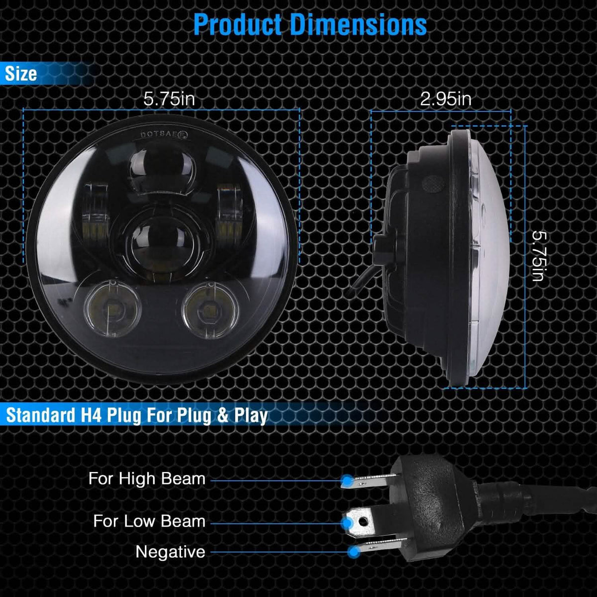 5.75-Inch LED Motorcycle Headlight - A-1 Thread Vault