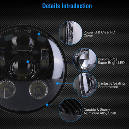 5.75-Inch LED Motorcycle Headlight - A-1 Thread Vault
