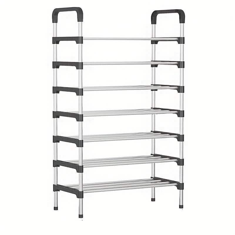 7-Tier Iron Shoe Rack – Space-Saving, Floor-Standing - A-1 Thread Vault