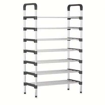 7-Tier Iron Shoe Rack – Space-Saving, Floor-Standing - A-1 Thread Vault
