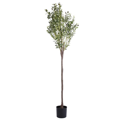5.9ft Artificial Olive Tree with Lush Olive Branches and Fruits with Black Planter Pot - A-1 Thread Vault