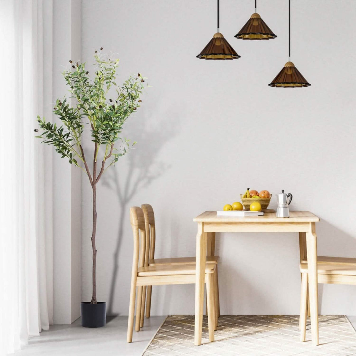 5.9ft Artificial Olive Tree with Lush Olive Branches and Fruits with Black Planter Pot - A-1 Thread Vault