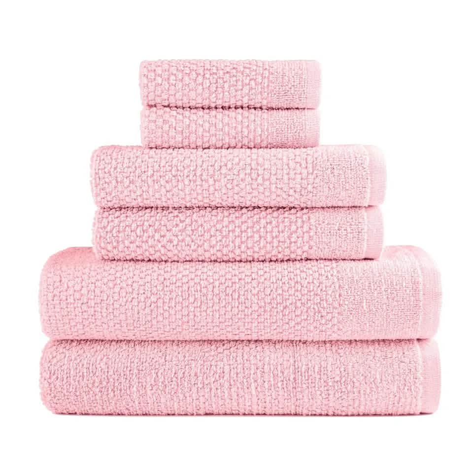 6-Piece: Dan River Popcorn Cotton Bath Towel Set - A-1 Thread Vault
