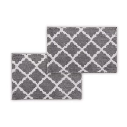 Bibb Home 1-2 Pack Trellis Micro Shag Bath Rugs 17" X 24" - A-1 Thread Vault