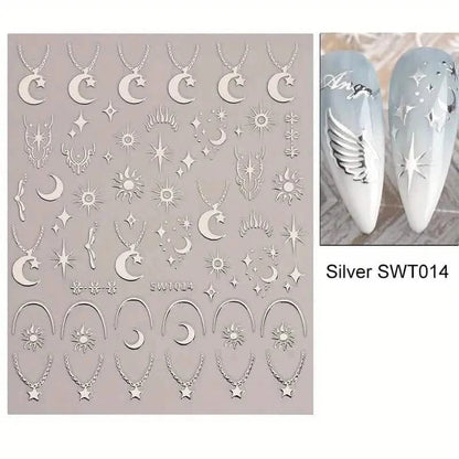 5D Embossed Three-dimensional Nail Stickers - A-1 Thread Vault