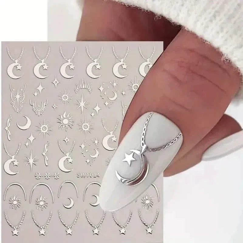 5D Embossed Three-dimensional Nail Stickers - A-1 Thread Vault