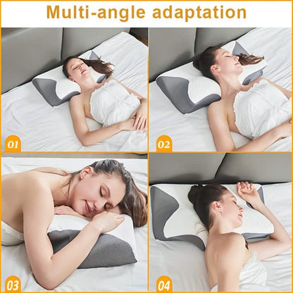 Ergonomic Memory Foam Neck Pillow – Slow Rebound, Back & Side Sleeper - A-1 Thread Vault