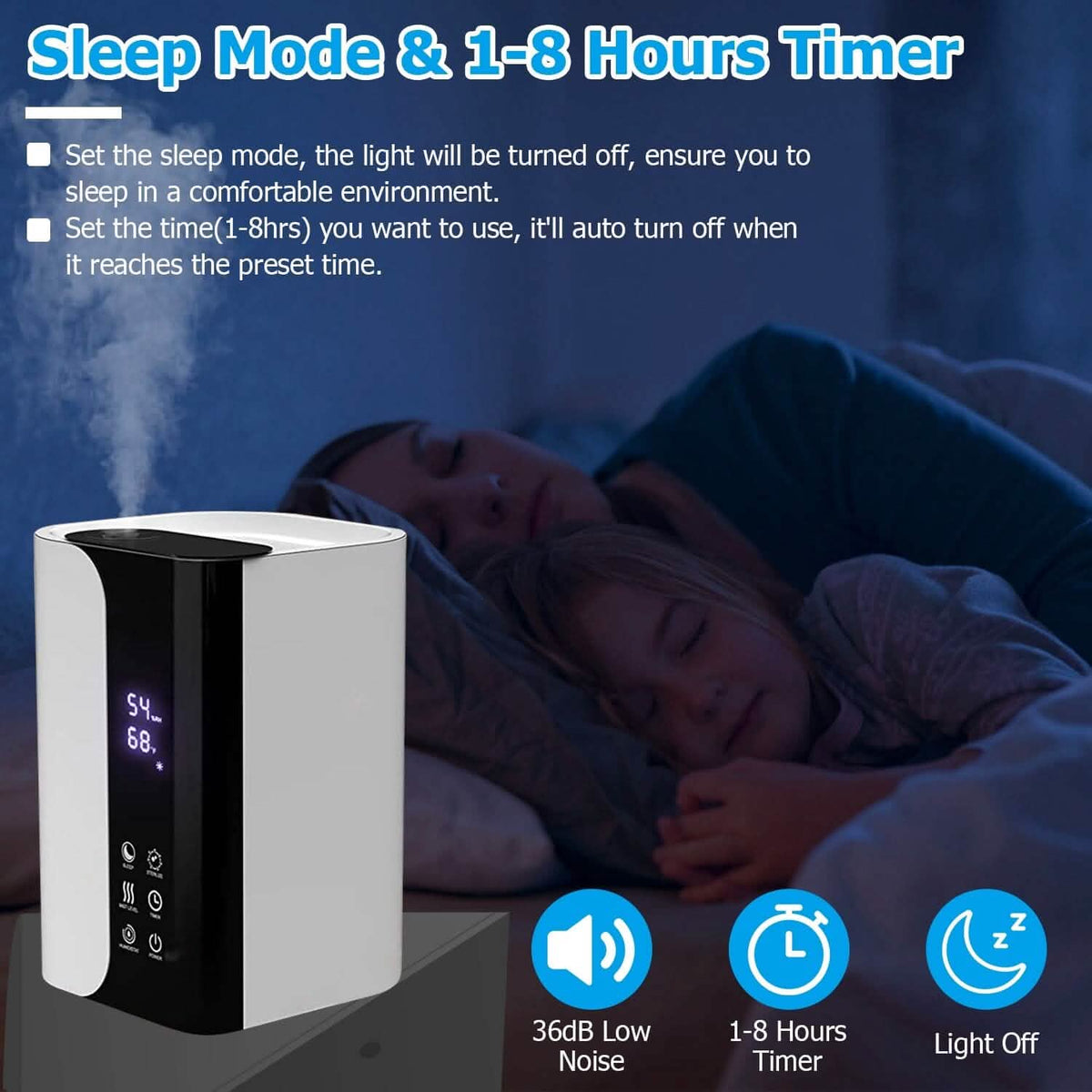 5L Gal Humidifier Top Fill Cool Mist with Essential Oils Diffuser Filter - A-1 Thread Vault
