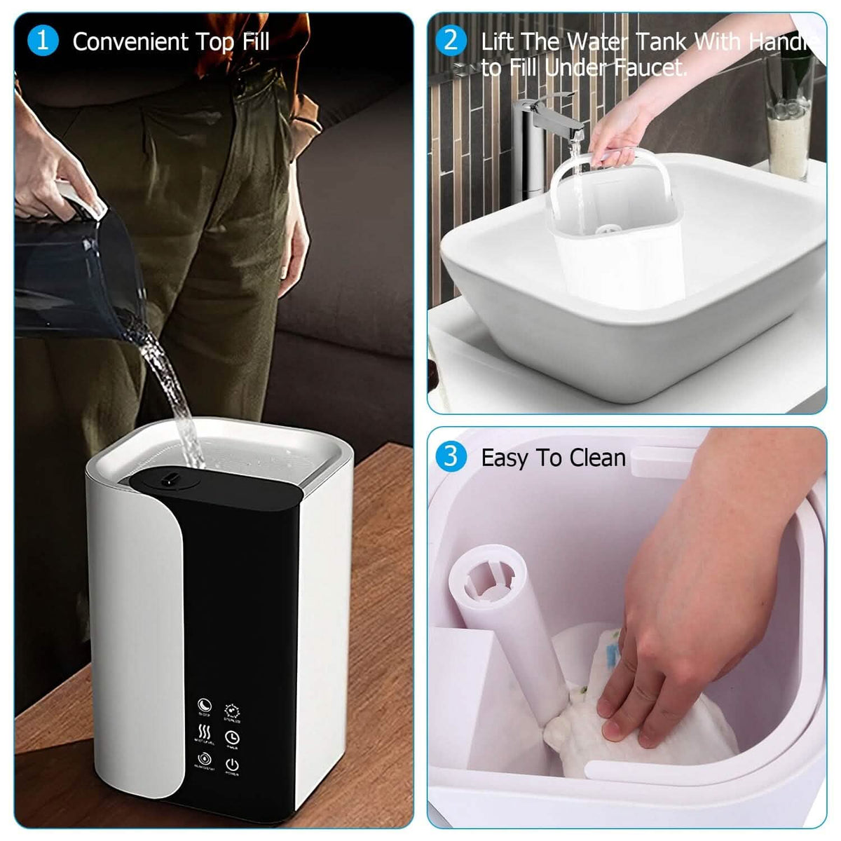 5L Gal Humidifier Top Fill Cool Mist with Essential Oils Diffuser Filter - A-1 Thread Vault