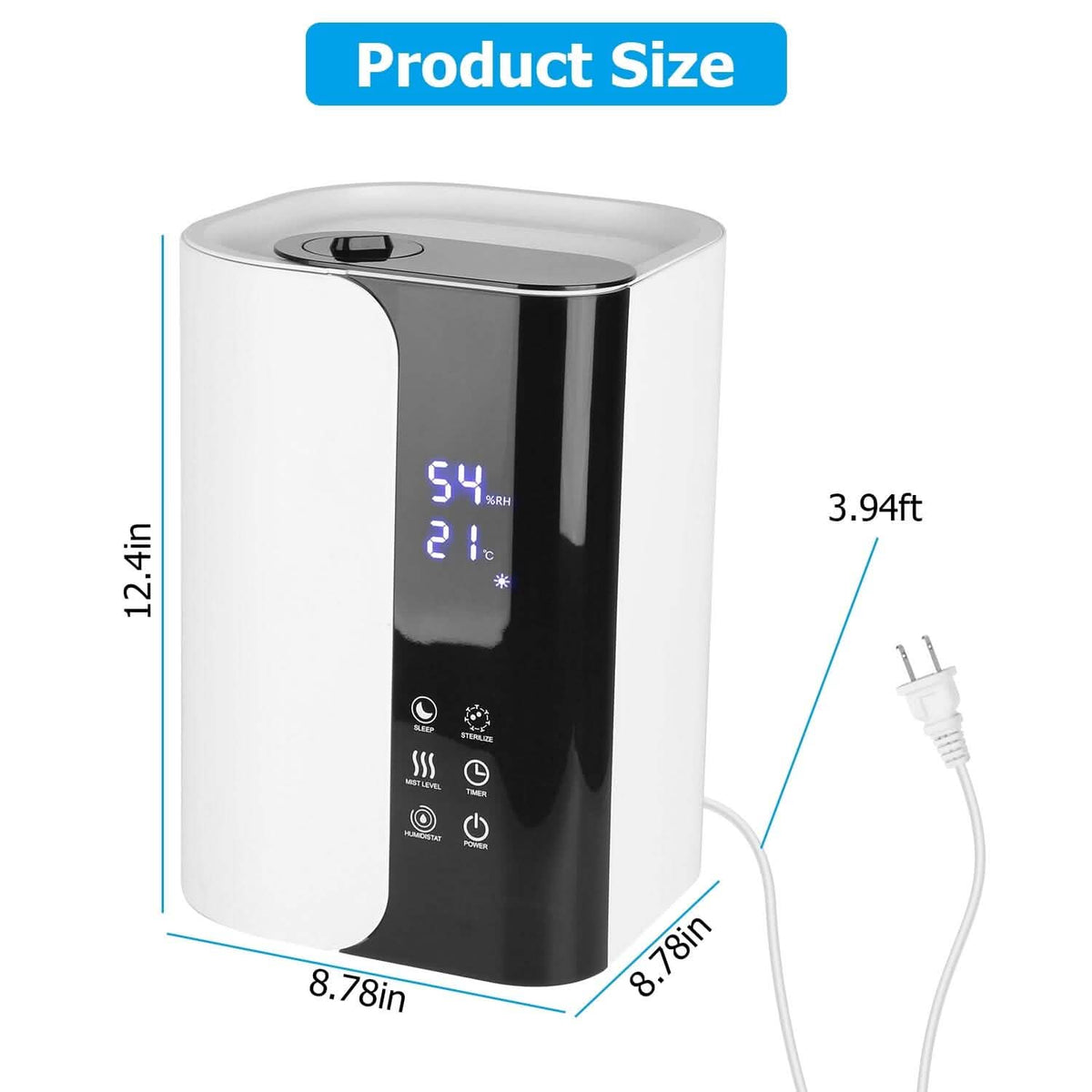 5L Gal Humidifier Top Fill Cool Mist with Essential Oils Diffuser Filter - A-1 Thread Vault