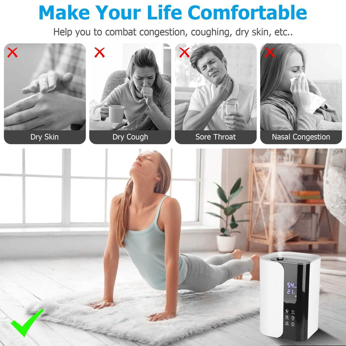 5L Gal Humidifier Top Fill Cool Mist with Essential Oils Diffuser Filter - A-1 Thread Vault