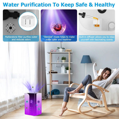 5L Gal Humidifier Top Fill Cool Mist with Essential Oils Diffuser Filter - A-1 Thread Vault