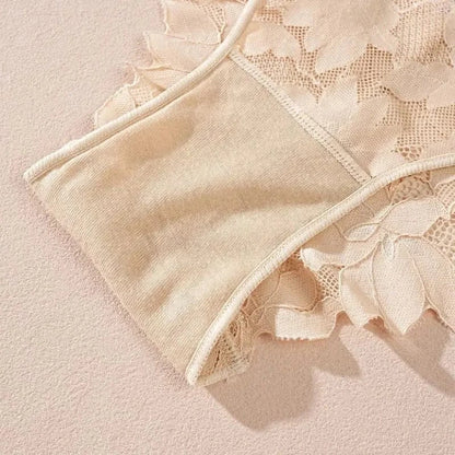 5PCS/Set Floral Lace Panties for Women Ladies Low Waist Sexy Lingerie Transparent Breathable Underwear Solid Color Briefs S-XL - A-1 Thread Vault