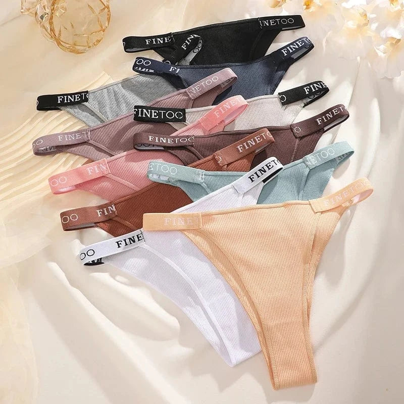 5PCS/Set Sexy Lingerie Women Cotton Panties Finetoo Letter Low Waist Female Briefs Underwear Comfort Underpants Women Intimates - A-1 Thread Vault