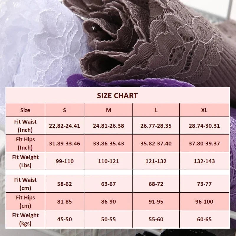 5PCS/Set Women Lace Seamless Cotton Panties Sexy Brazilian Pants Ribbed Breathable Girls Underwear Soft Plus Size Lingerie S-XL - A-1 Thread Vault