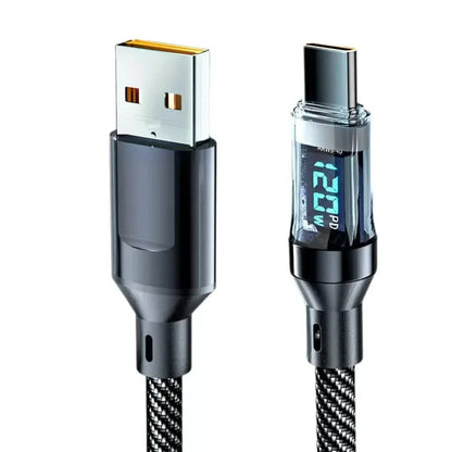 6.6 Ft. Super Fast Charging Cable 120W 6A USB to Type C Charge Cable with LCD Display - A-1 Thread Vault