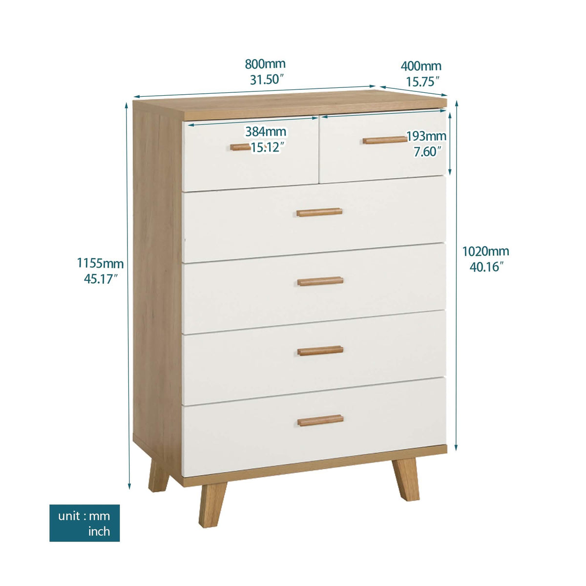 6 Drawer Dresser with Handle - A-1 Thread Vault