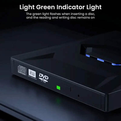 6-in-1 Portable USB 3.0 Ultra-Thin External DVD Recorder Drive - A-1 Thread Vault