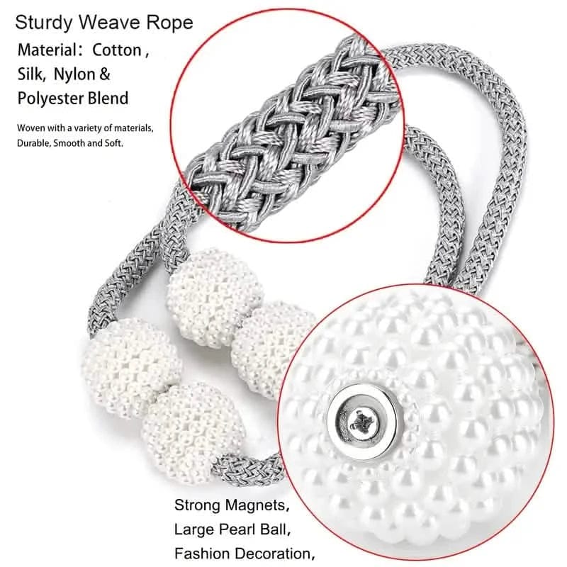 6-Pack: Magnetic Curtain Tiebacks, Decorative Curtain Holdbacks - A-1 Thread Vault