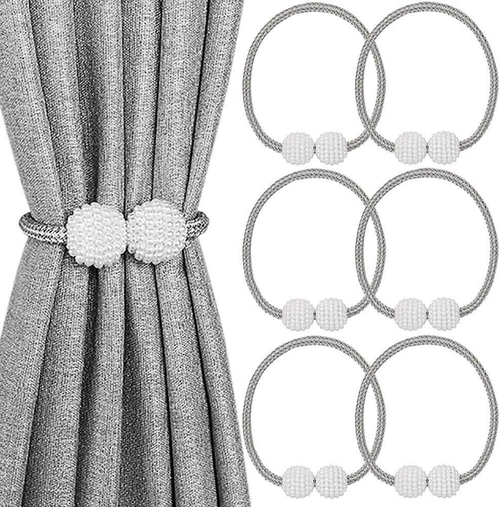 6-Pack: Magnetic Curtain Tiebacks, Decorative Curtain Holdbacks - A-1 Thread Vault