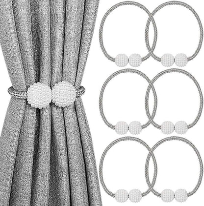 6-Pack: Magnetic Curtain Tiebacks, Decorative Curtain Holdbacks - A-1 Thread Vault