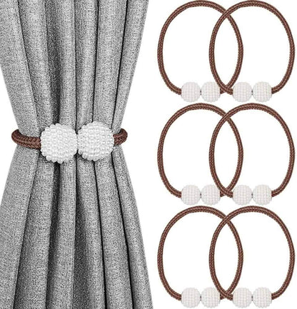 6-Pack: Magnetic Curtain Tiebacks, Decorative Curtain Holdbacks - A-1 Thread Vault