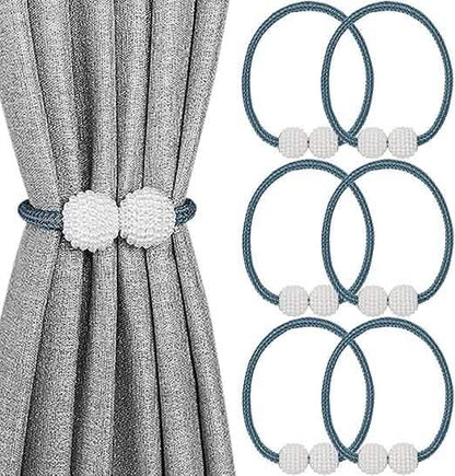 6-Pack: Magnetic Curtain Tiebacks, Decorative Curtain Holdbacks - A-1 Thread Vault