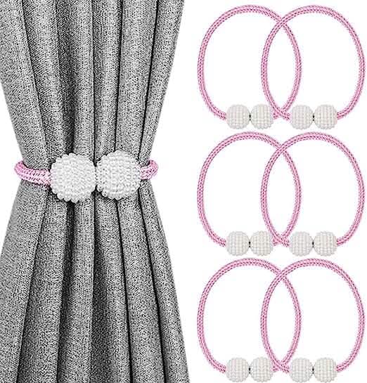 6-Pack: Magnetic Curtain Tiebacks, Decorative Curtain Holdbacks - A-1 Thread Vault