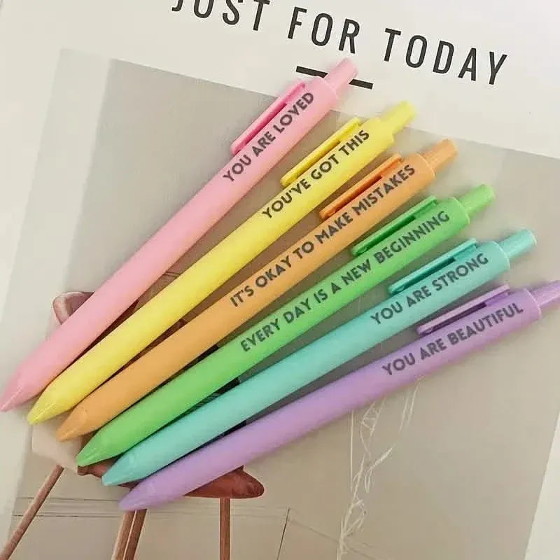 6-Pack: Motivational Rollerball Pens - Positive Message Writing Pens for Journaling - A-1 Thread Vault