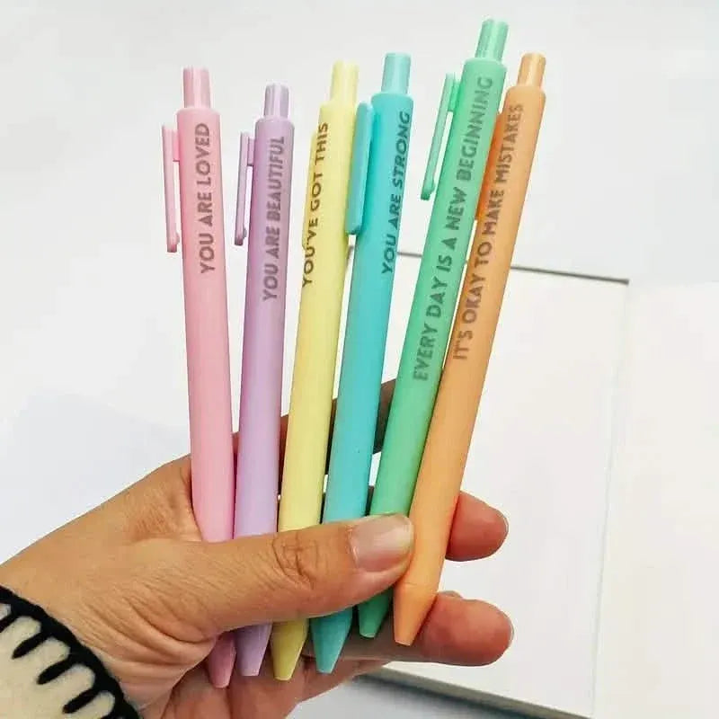 6-Pack: Motivational Rollerball Pens - Positive Message Writing Pens for Journaling - A-1 Thread Vault