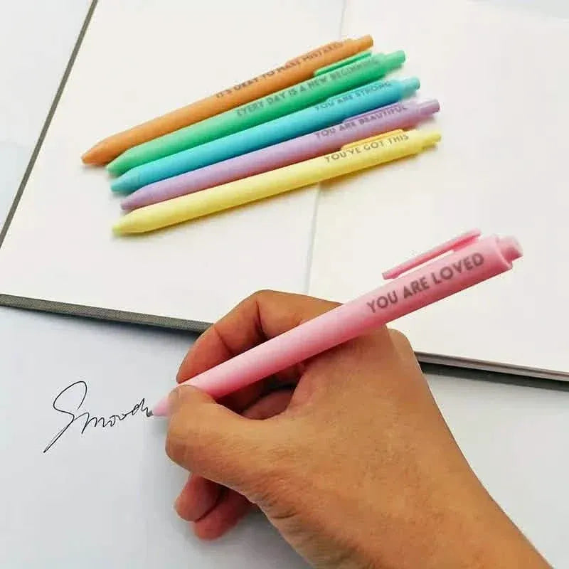 6-Pack: Motivational Rollerball Pens - Positive Message Writing Pens for Journaling - A-1 Thread Vault