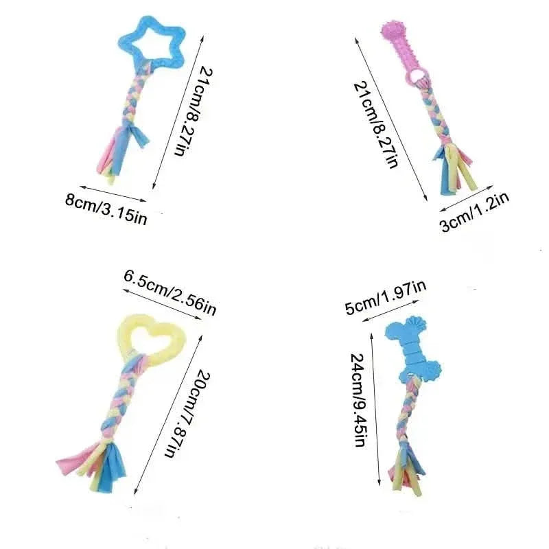 6-Pack: Puppy Teething Chew Toys with Interactive Ropes - A-1 Thread Vault
