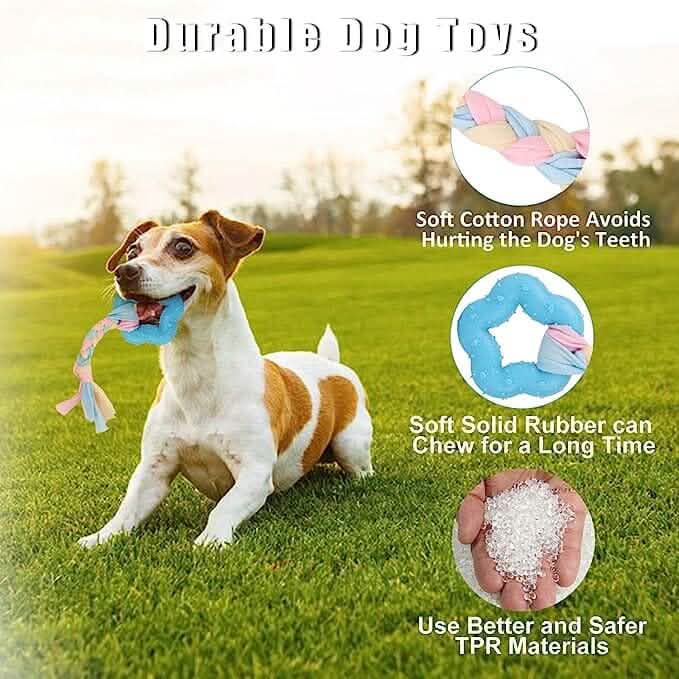 6-Pack: Puppy Teething Chew Toys with Interactive Ropes - A-1 Thread Vault